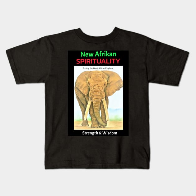 New Afrikan Spirituality 'Elephant Totem' Kids T-Shirt by Black Expressions